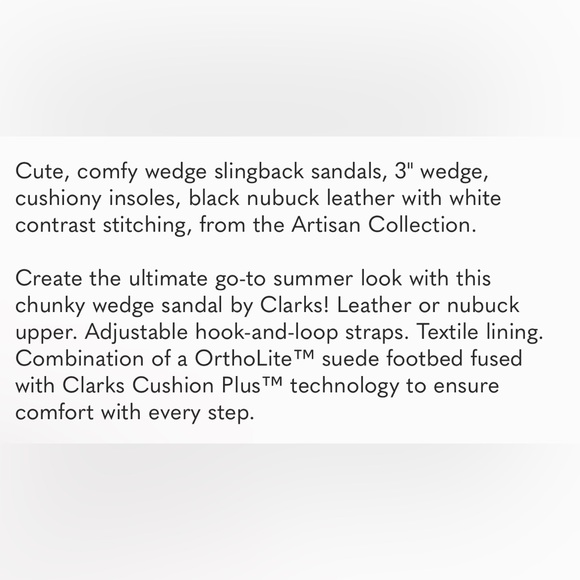 EUC CLARKS Aisley Tulip Wedge Sandal in Black 9.5 - Picture 2 of 10